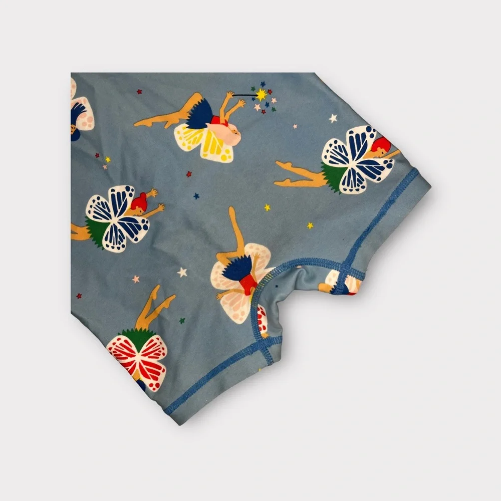 Hanna Andersson Colorful Fairy Pattern Zip Blue Swimsuit